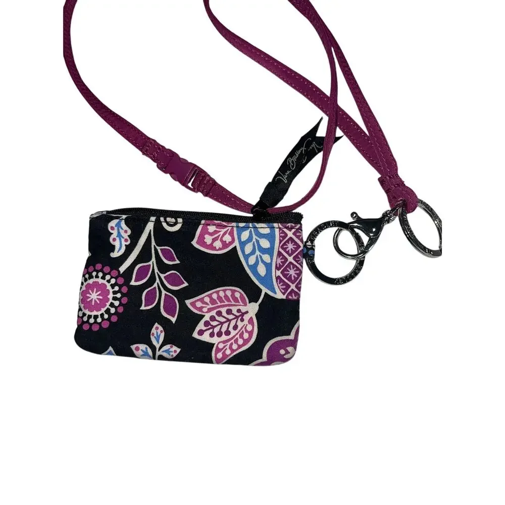 Vera Bradley ID/Card Holder Wristlet Removeable Lanyard 3x5 Keychain School Work